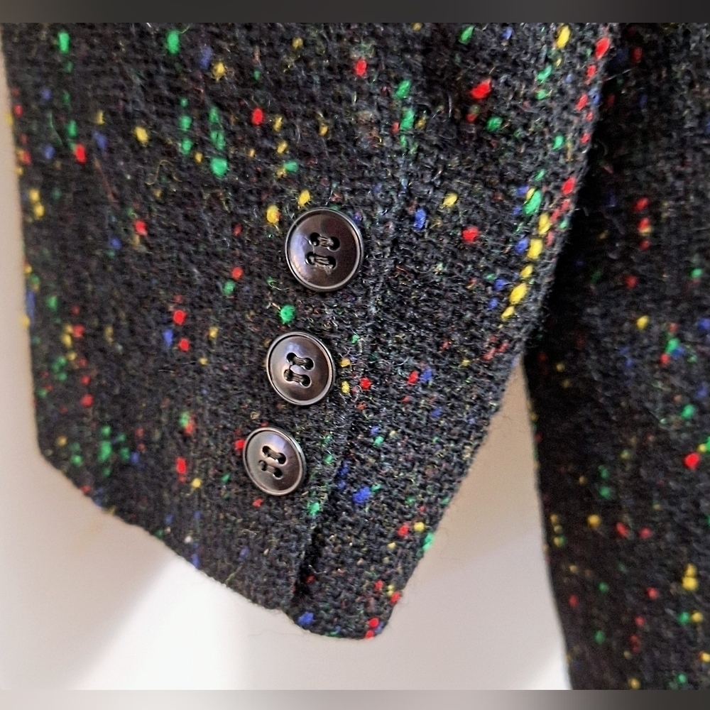 Vintage Couture CYNGE DESIGN Diane B Black Multicolored Wool Suit - Picture 11 of 11